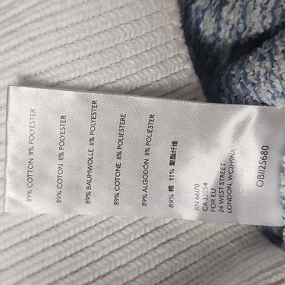 NWT! Free People Blue and White Sweater Size Medium - Picture 7 of 7